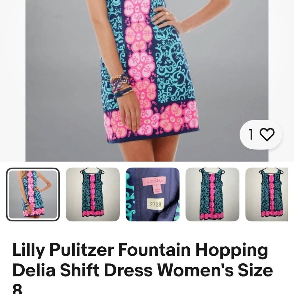 Lilly Pulitzer Fountain Hopping Delia Shift Dress Size 6 - Picture 6 of 7